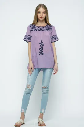 RAJ ALANA EMBROIDERED TOP - LAVENDER