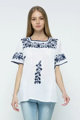 RAJ ALANA EMBROIDERED TOP - WHITE