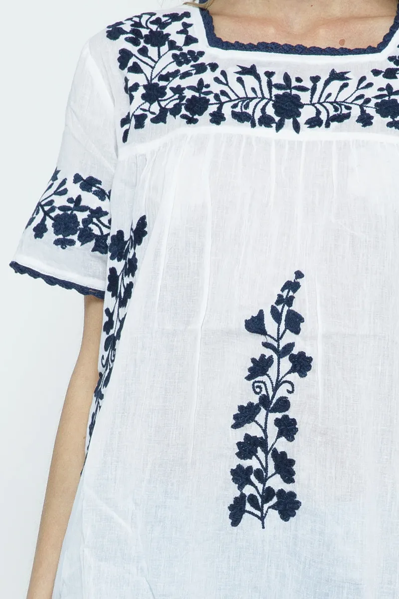 RAJ ALANA EMBROIDERED TOP - WHITE
