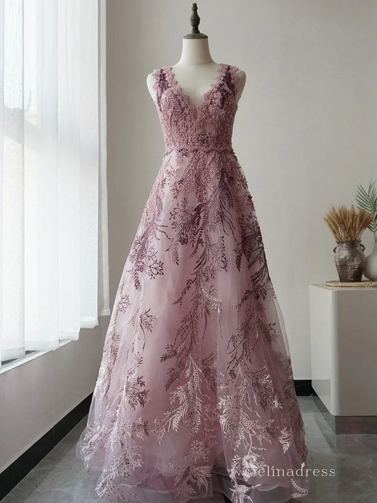 Selinadress 3D Lace Embroidery Long Prom Dress Formal Evening Gowns SC067