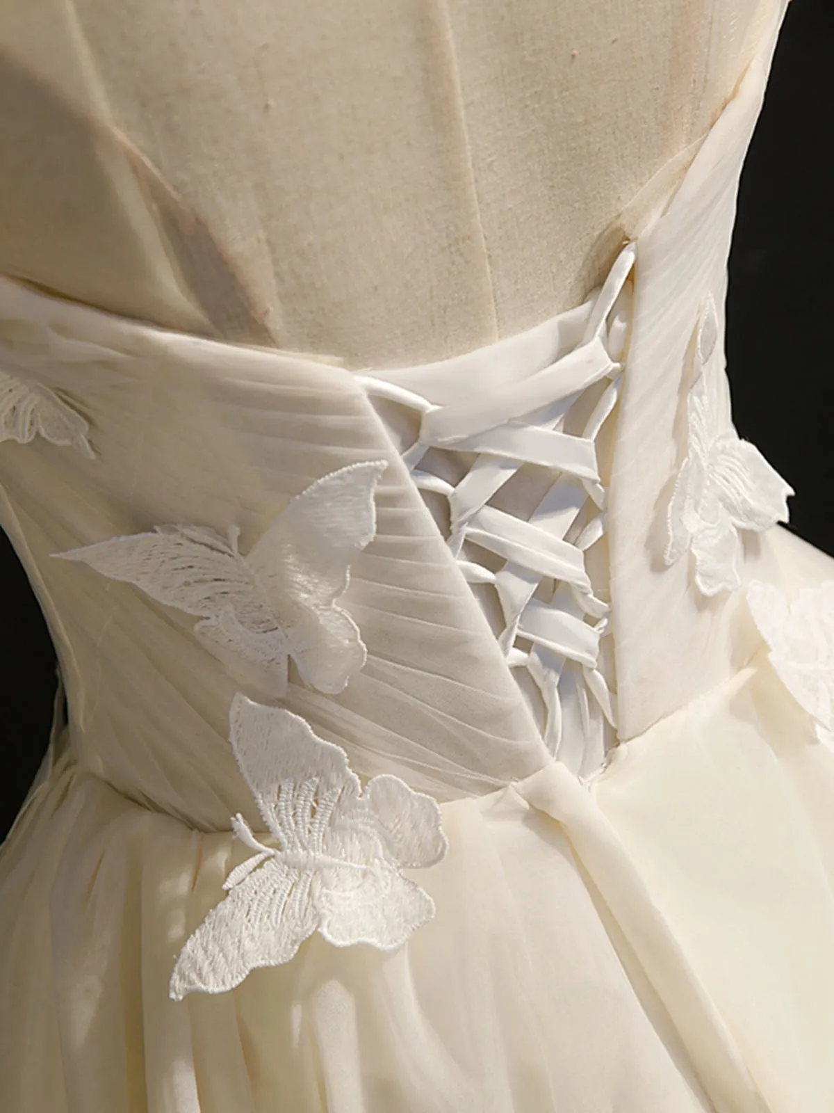 Short White Prom Dresses with Butterfly, Short White Formal Homecoming Dresses