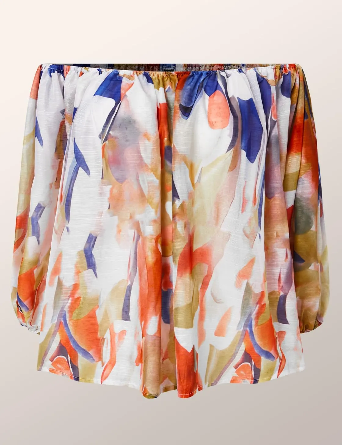 stylewe Summer Sexy Off The Shoulder Blouse for Women Boho Puff Half Sleeve Floral Crop Tops