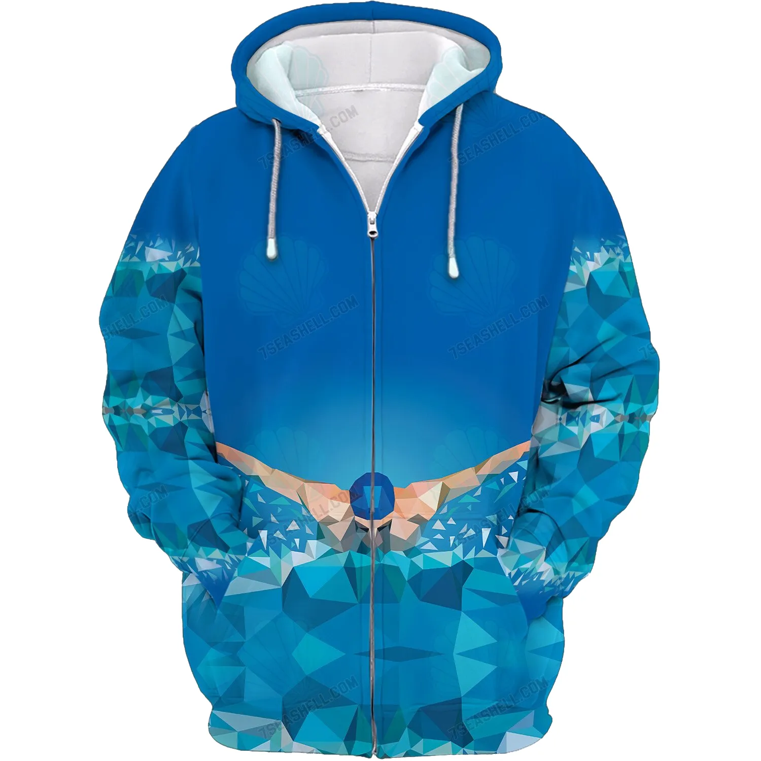 Swimming Shirt 3D Graphic, Christmas Sweatshirt Hoodie Loose Fit, Swim Shirt for Beach Summer
