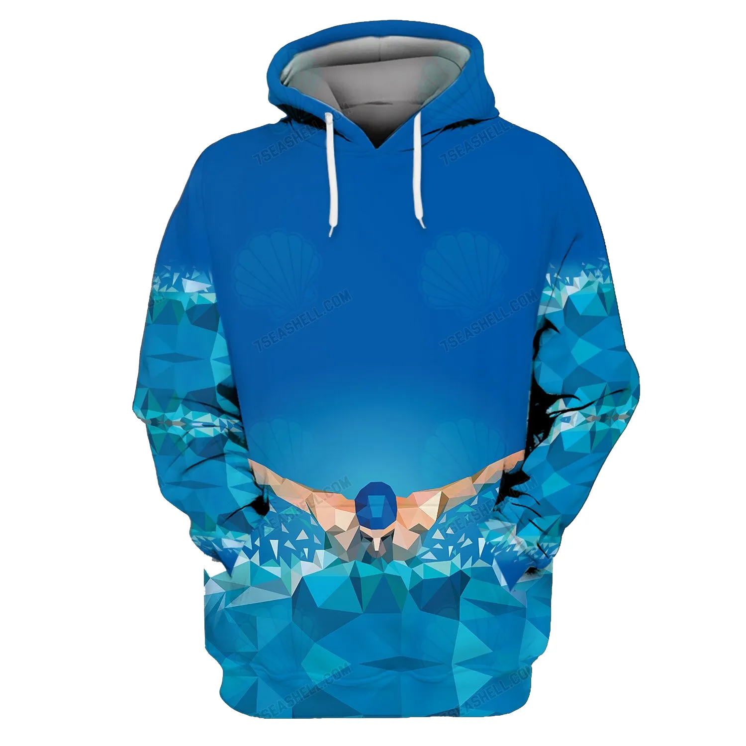 Swimming Shirt 3D Graphic, Christmas Sweatshirt Hoodie Loose Fit, Swim Shirt for Beach Summer