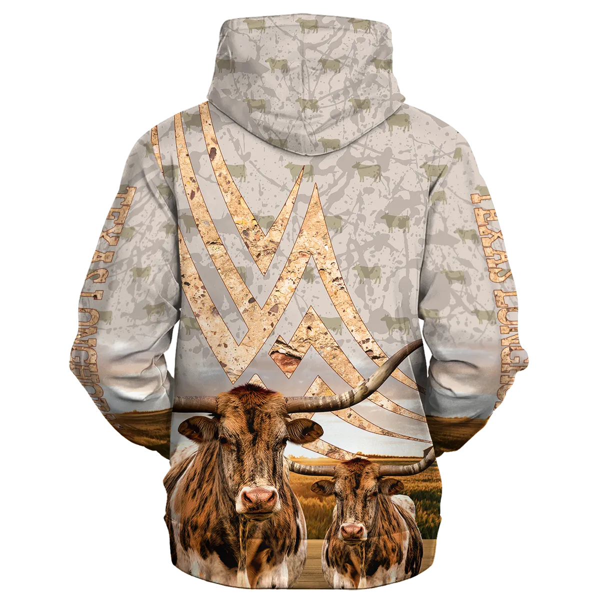 Texas Longhorn On A Stone Background Hoodie