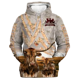Texas Longhorn On A Stone Background Hoodie