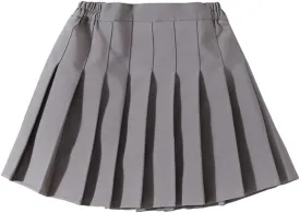 Toddler Baby Girls Pleated Skirt Elastic Waist School Uniform Mini Short Skirt