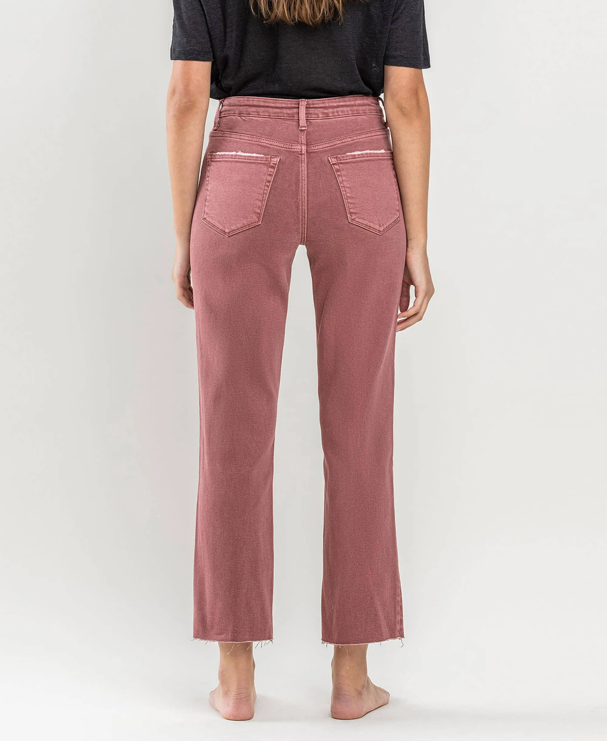 TUMMY CONTROL HIGH RISE CROP STRAIGHT JEANS