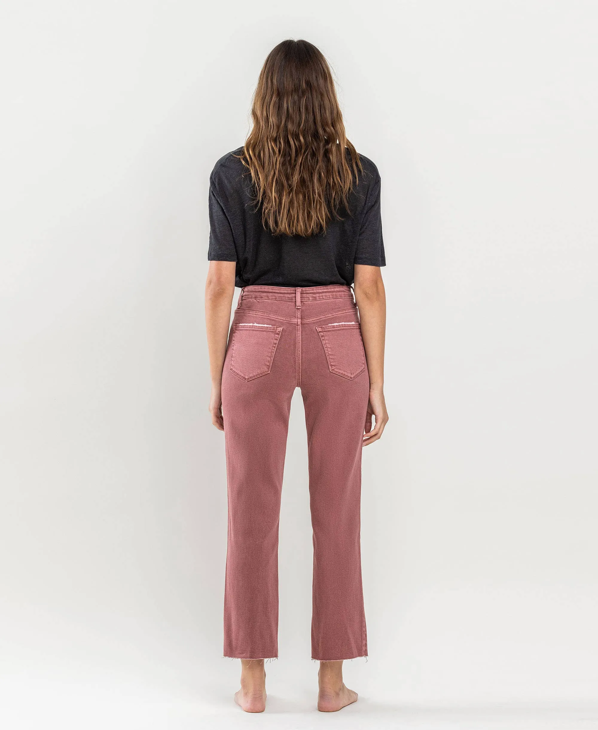 TUMMY CONTROL HIGH RISE CROP STRAIGHT JEANS