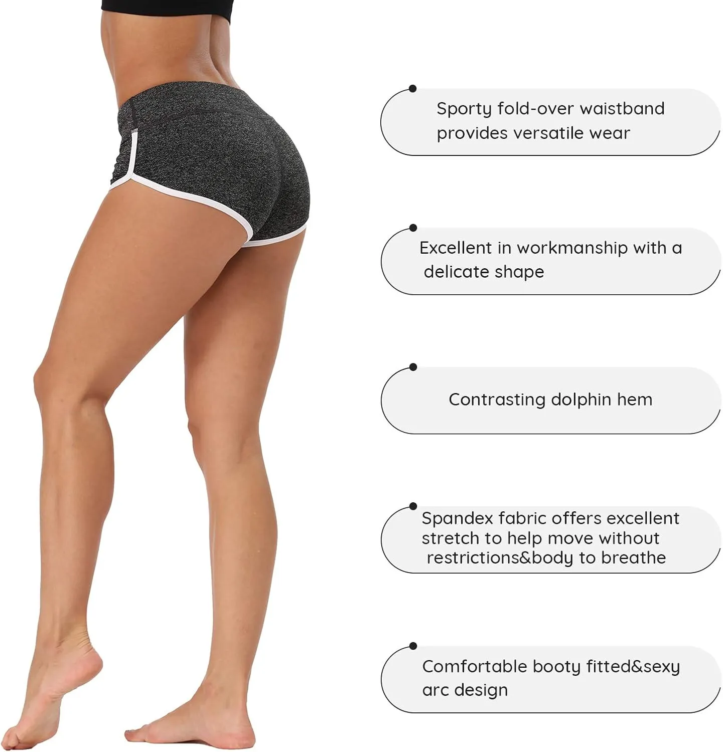 Women's Active Shorts Fitness Sports Yoga Booty Shorts for Running Gym Workout