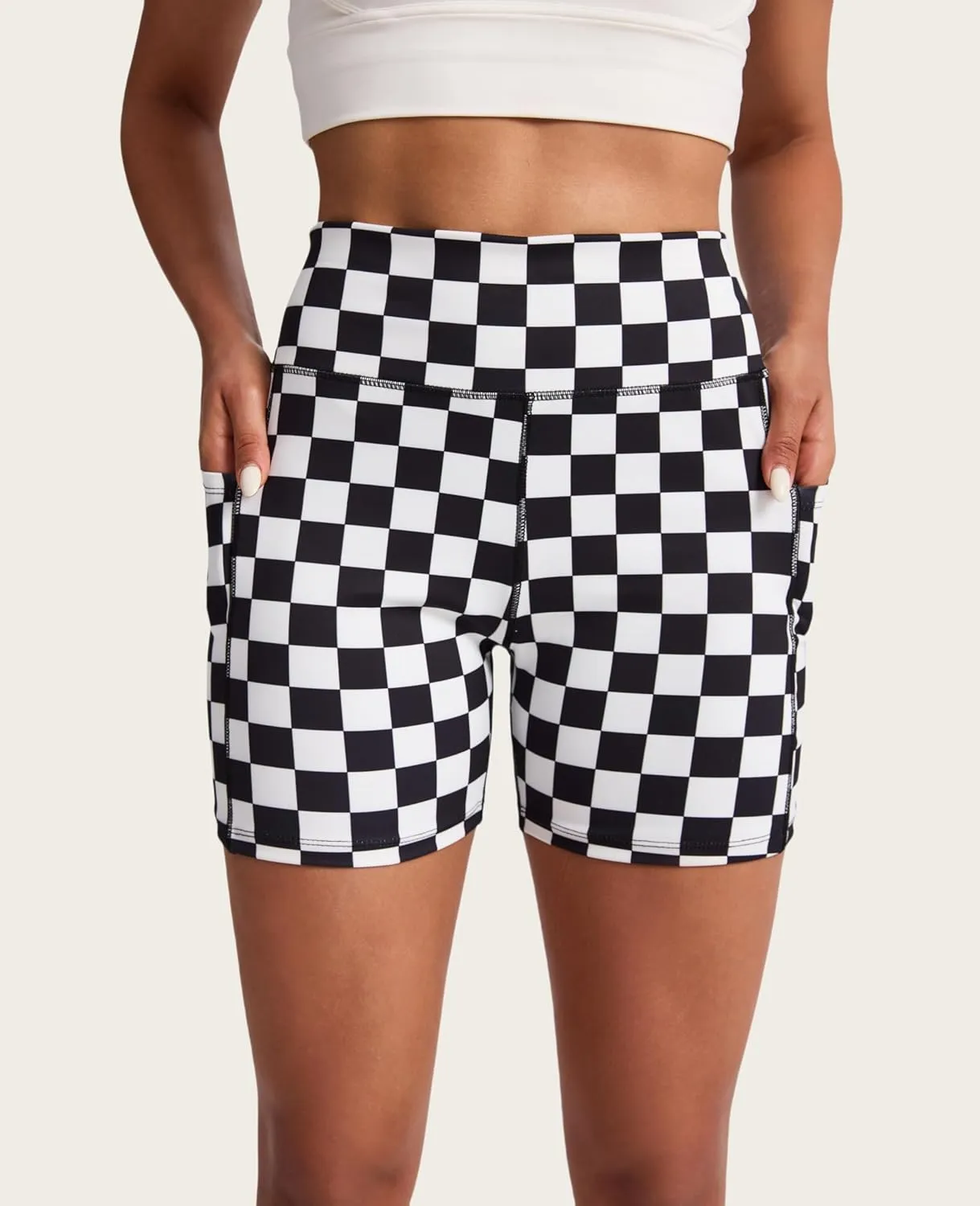 Women's Biker Shorts High Waisted Athletic Workout Yoga Running Shorts with Pockets
