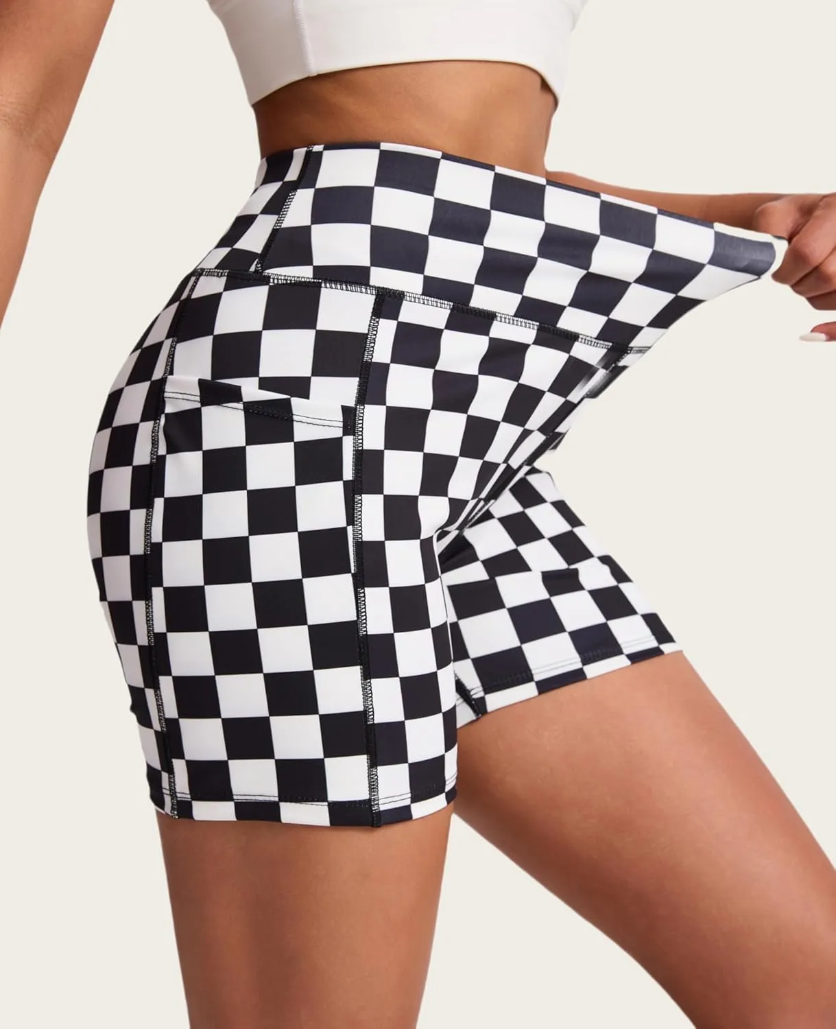 Women's Biker Shorts High Waisted Athletic Workout Yoga Running Shorts with Pockets