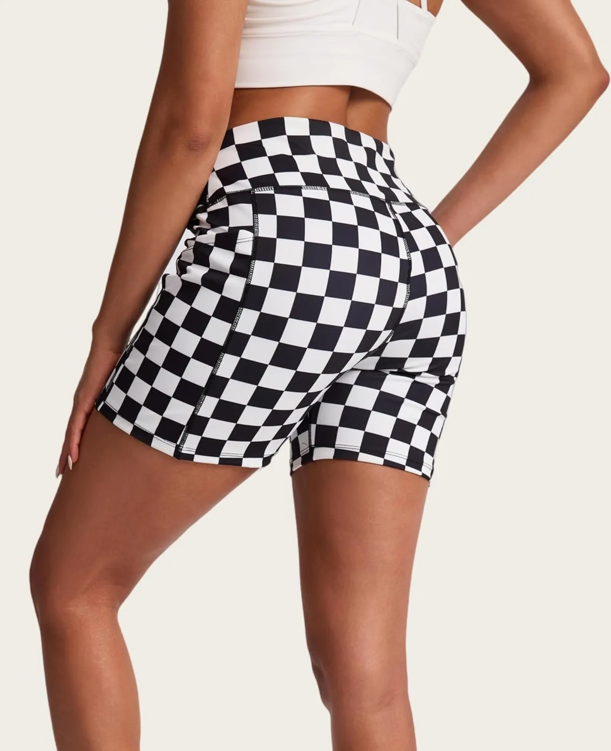 Women's Biker Shorts High Waisted Athletic Workout Yoga Running Shorts with Pockets