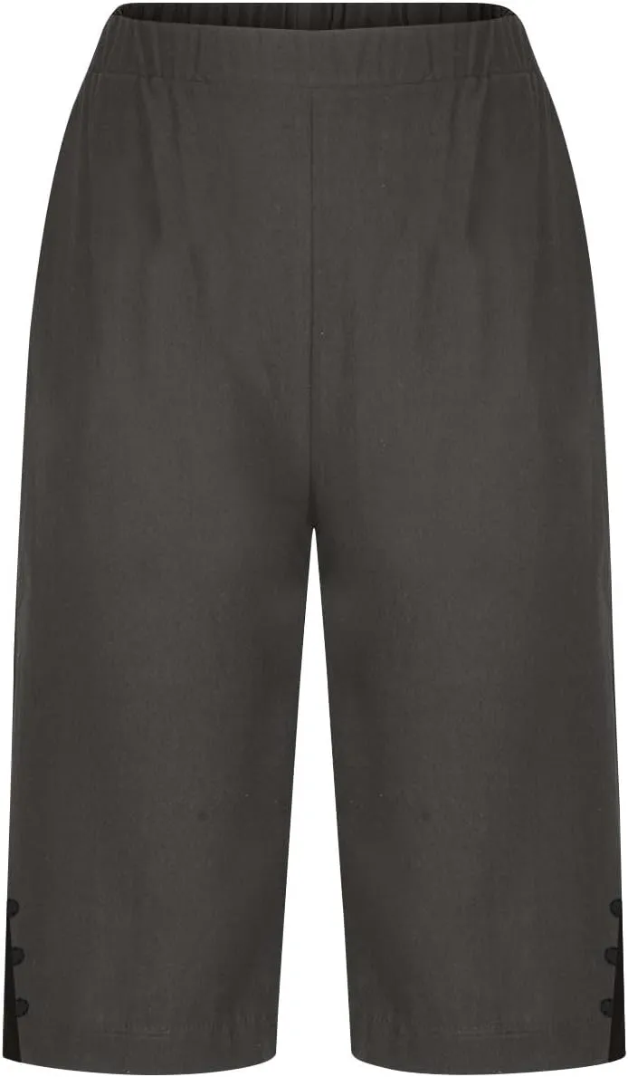 Womens Capri Pants 2025 Knee Length Cotton Linen Capris Summer Straight Leg Loose Beach Bermuda Shorts with Pockets