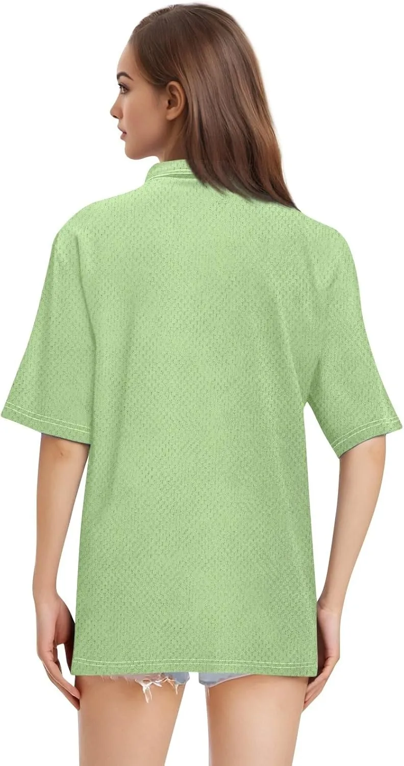 Womens Polo Shirts Short Sleeve Button Lapel Collared Summer Tops Casual Business Dressy Going Out Basic Tees