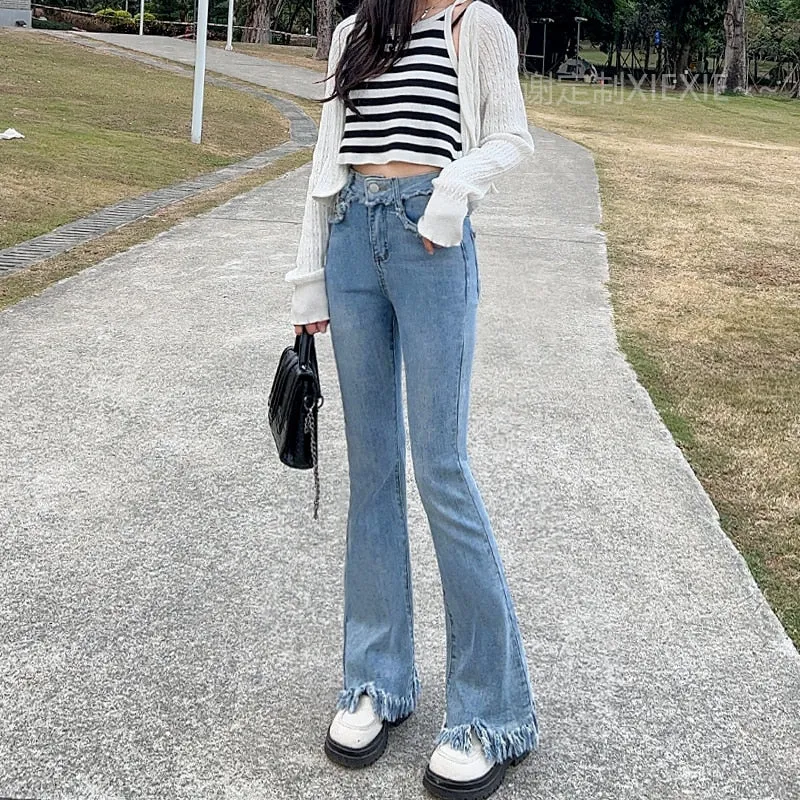 Women's Spring And Autumn New Vintage High Waist Slim Pants - WJN0016