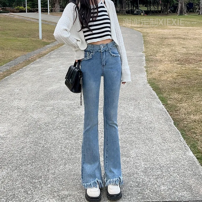 Women's Spring And Autumn New Vintage High Waist Slim Pants - WJN0016