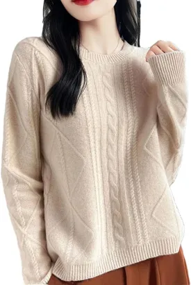 Women's Sweater Wool V-Neck Short Pullover Women Soft Warm Loose Knitted Pullovers Solid Tops