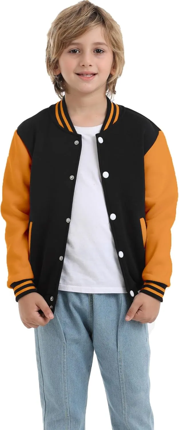 Yuji Itadori Girls Varsity Jacket Kids Baseball Lightweight Jacket Fleece Coat Button Closure School Outwear 2-14 Years