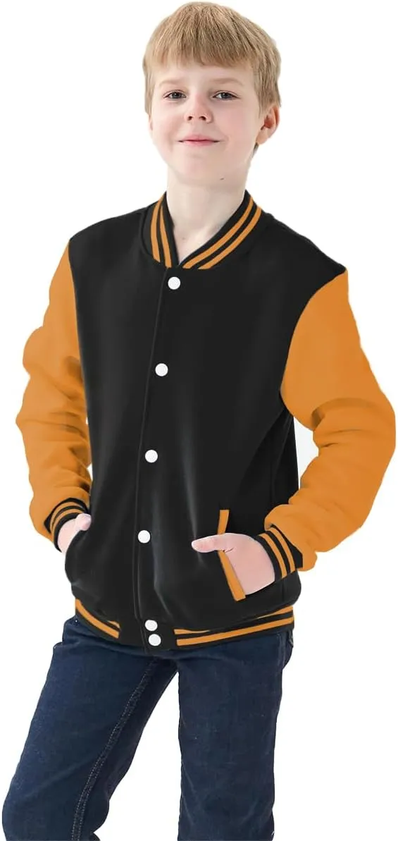 Yuji Itadori Girls Varsity Jacket Kids Baseball Lightweight Jacket Fleece Coat Button Closure School Outwear 2-14 Years