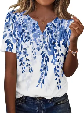 Zeagoo Womens Summer Tops Casual Short Sleeve V Neck Shirts Business Dressy Work Blouses